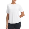 thumbnail image 2 of BALEAF Women's Short Sleeve Workout Shirts Breathable Mesh Back Quick Dry UPF 50+ T-Shirts Crewneck Gym Running Hiking Tops White L, 2 of 7