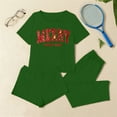 thumbnail image 2 of REORIAFEE Winter Lounge Sets for Women Christmas 3 Piece Pajama Short Sleeve Top and Shorts Santa Graphic Soft Sleepwear Green XS-2XL, 2 of 7
