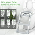 thumbnail image 6 of Potty Training Seat, Toddler Step Stool, 2 in 1 Potty Training Toilet for Kids, Baby Seat with Splash Guard and Anti-Slip Pad for Boys Girls Potty Training, Grey, 6 of 7