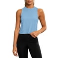 thumbnail image 4 of WEIWEN Athletic Tank Tops for Women Running Vest 2026 Trendy Cross Backless Workout Tank Tops Woman Dressy Casual Sleeveless Gym Yoga Cropped Shirts Blue, S, 4 of 7