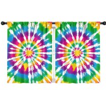 Blackout Kids Curtains,Rainbow Tie Dye Mandala Pattern Childrens Insulated Curtains Set Of 2,Bedroom Essentials,Toddler Room Decor 42"x54"