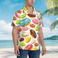 thumbnail image 3 of Rateoe Color Donut Pattern Men’s Hawaiian Shirt – Short Sleeve Button-Down Tropical Beach Shirt, Lightweight & Breathable Casual Aloha Shirt with Pocket,3X-Large, 3 of 7