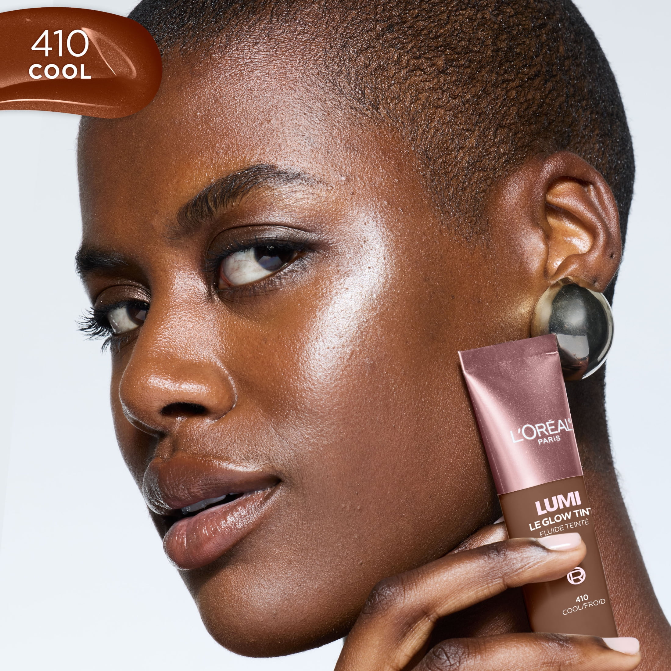 L'Oreal Paris Lumi Le Glow Skin Tint Foundation Makeup, 410 Cool, 0.85 fl oz