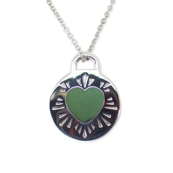 Pre-Owned TIFFANY 925 Blue Enamel Heart Necklace (Good)