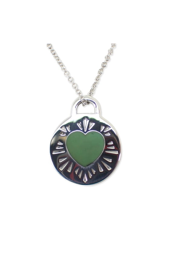 Pre-Owned TIFFANY 925 Blue Enamel Heart Necklace (Good)