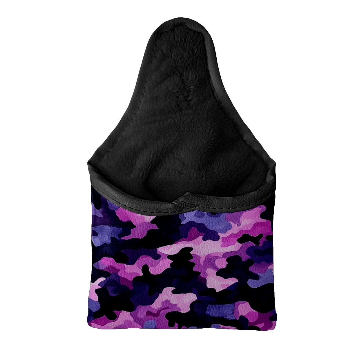 Golf Mallet Putter Cover Premium Leather Waterproof Golf Putter Head Cover with Magnetic Closure Purple Camouflage Pattern