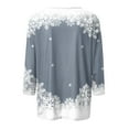 thumbnail image 4 of Mlqidk 3/4 Sleeve Shirts for Women Crew Neck Christmas Tree Print Graphic Tees Blouses Tops,Fall Tops for Women 2023 Gray L, 4 of 5
