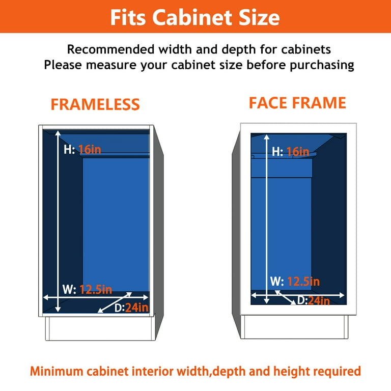 ROOMTEC New Version Pull Out Cabinet Organizer for Base Cabinet (17 W x 21 D), Kitchen Cabinet Organizer and Storage 2-Tier Cabinet Pull Out