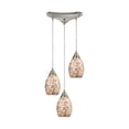 thumbnail image 1 of ElkGroup International 10444/3 Capri 3 Light Pendant In Satin Nickel And Gray Capiz Shell, 1 of 2