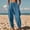 #Blue, variant on DPTALR Women's Fashion Casual Loose Baggy Cropped Linen-Look Pocket Trousers,Blue,Size XXL