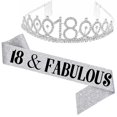 thumbnail image 1 of Women Glittering Rhinestone Letter Print Sash Tiara Set Birthday Party Supplies, 1 of 4