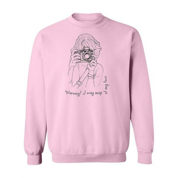 Girl With Camera Design Sweatshirt Women -Image by Shutterstock, Female x-Large
