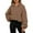 Coffee, variant on Dagugfen Crop Tops for Women Long Sleeve Fleece Lined Quarter Zip Pullover Trendy Casual Sweatshirts