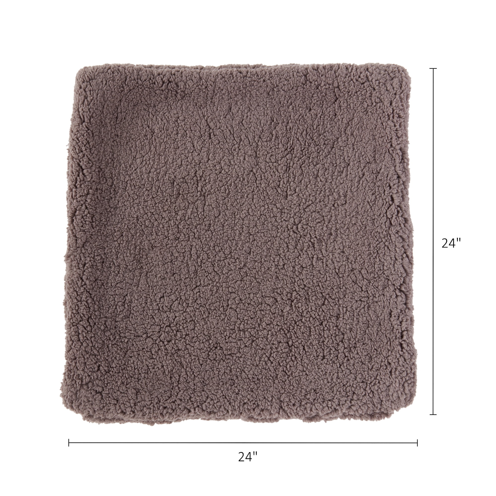 24" x 24" Sherpa Throw Pillow Cover in Fossil Gray