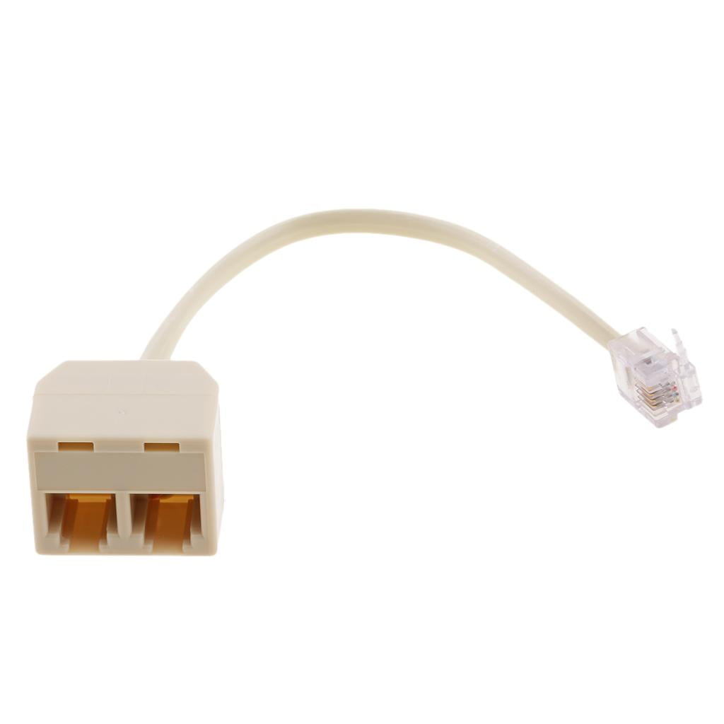 Outlet 4C 1 Telephone Phone Modular Line Splitter Adapter, Beige 1 Male