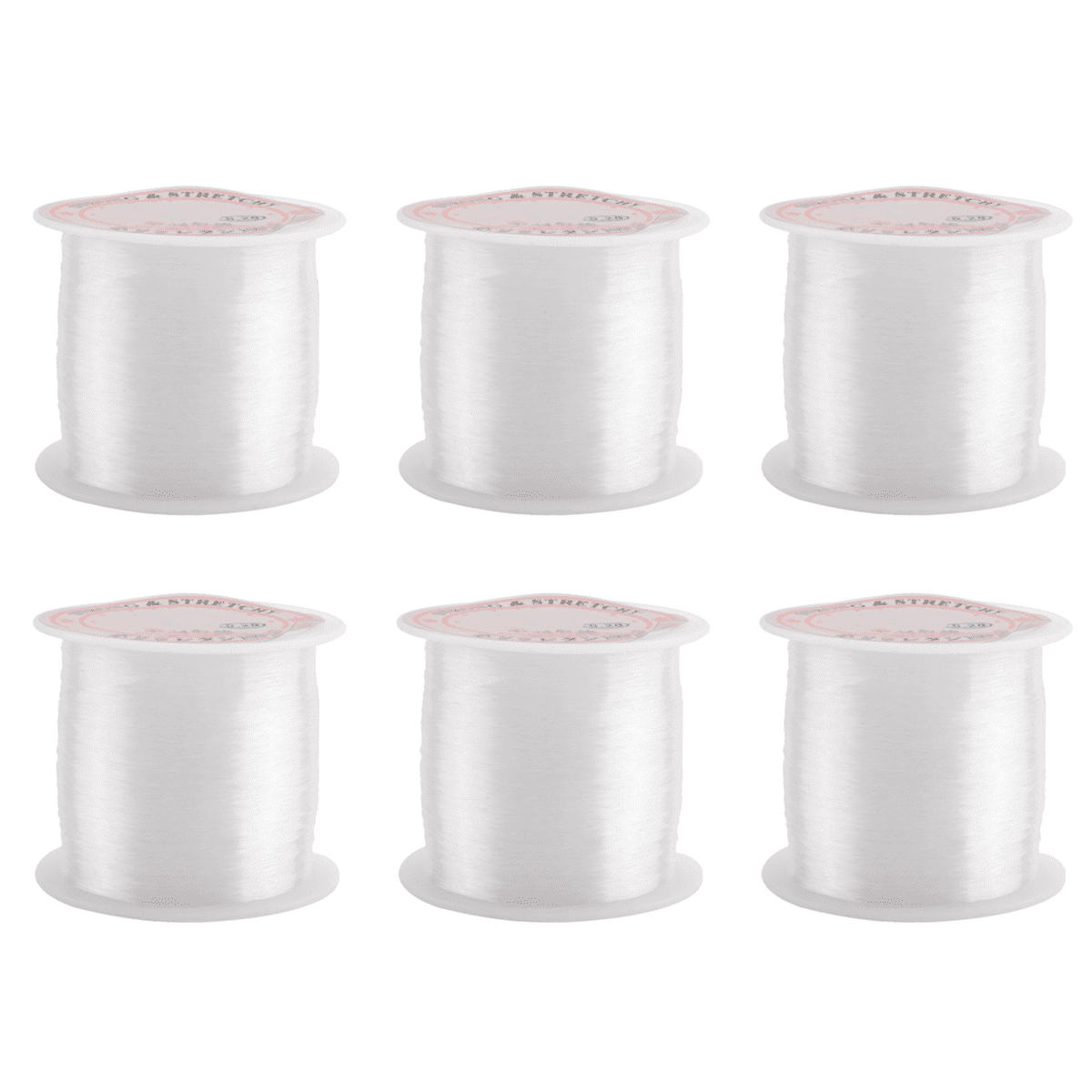6pcs 0.2mm Diameter Clear Nylon Fish Fishing Line Spool Beading String