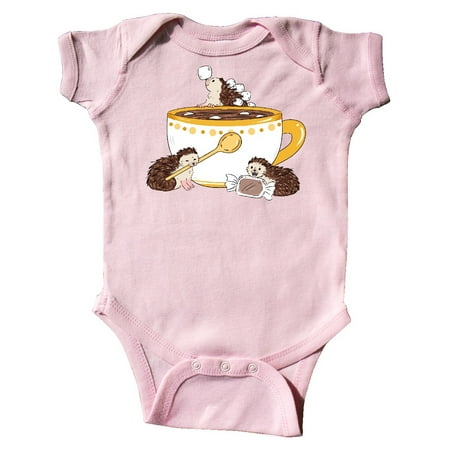 

Inktastic Cute Hot Chocolate Hedgehogs Gift Baby Boy or Baby Girl Bodysuit