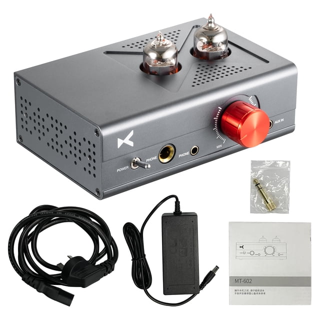 XDuoo Amplificador de audífonos portátil XDuoo MT-602 con tubos 6J1, diseño compacto y acabado mate en aleación de aluminio, ideal para experiencia HiFi en cualquier lugar.