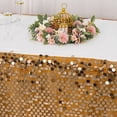 thumbnail image 4 of BalsaCircle 21 feet Gold Big Payette Sequin Satin Dual Layered Table Skirt Party Events Decorations Supplies, 4 of 8
