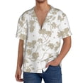 thumbnail image 3 of Disketp Men's Hawaiian Vintage Stylized White Color Print Shirts Button Down Holiday Beach Shirts-3X-Large, 3 of 7
