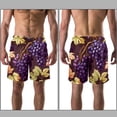thumbnail image 3 of luoweisi Men's Beach Shorts Quick Dry Swim Trunks with Mesh Lining Grape XL, 3 of 5