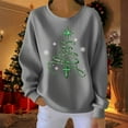 thumbnail image 2 of Women's Christmas Jesus Tree Graphic Print Sweatshirts Casual Long Sleeve Crew Neck Holiday Ribbing Pullover Tops Trendy Drop Shoulder Loose Fit Cozy Hoodless Sweatshirt Grey XXXXL, 2 of 4