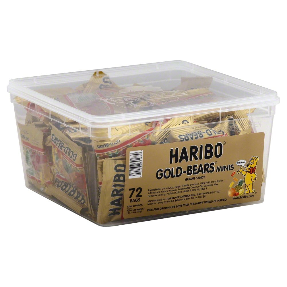 Haribo, Gummi Bear Mini, 72 Packets per container (Pack Of 3 containers