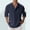 Navy, variant on Cotton Linen Shirts for Men Spring Summer Lightweight Long Sleeve Band Collar Relaxed Fit Work Shirts Beach Shirt