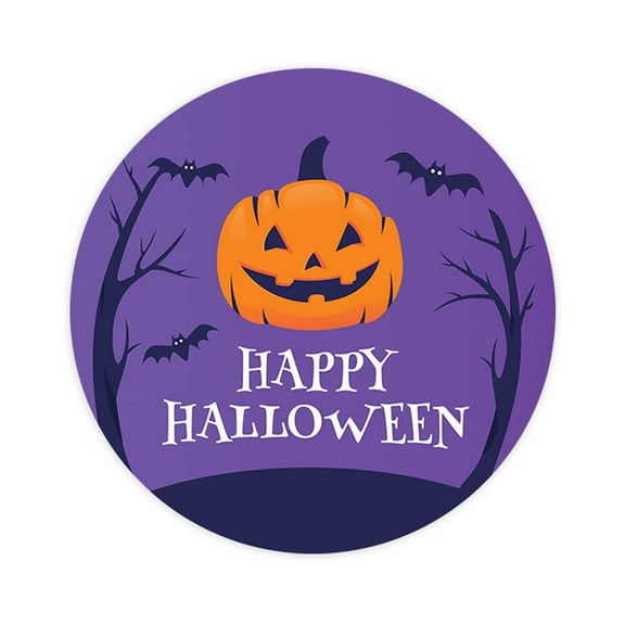 Koyal Wholesale Happy Halloween Stickers 2 Inch Round 120 Bulk Pk Happy Jk O' Lantern Labels For Halloween Party Favors