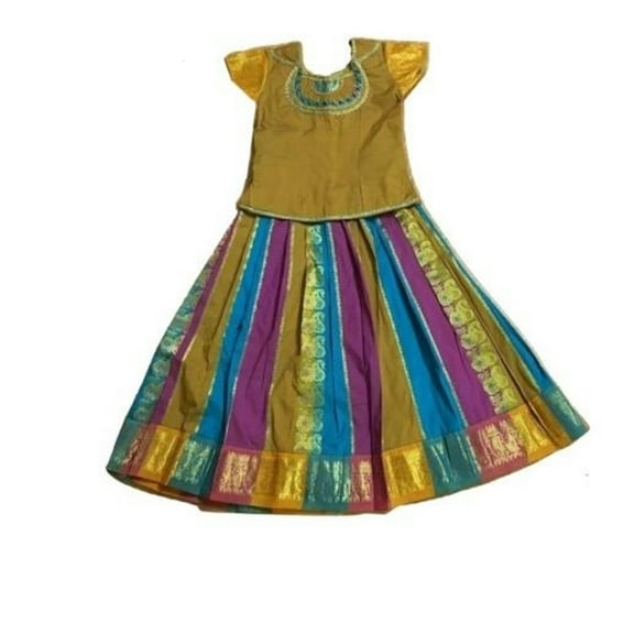 Krishna South Indian Lehenga Girls skirt MULTI COLORS - 26" (SIDM7)