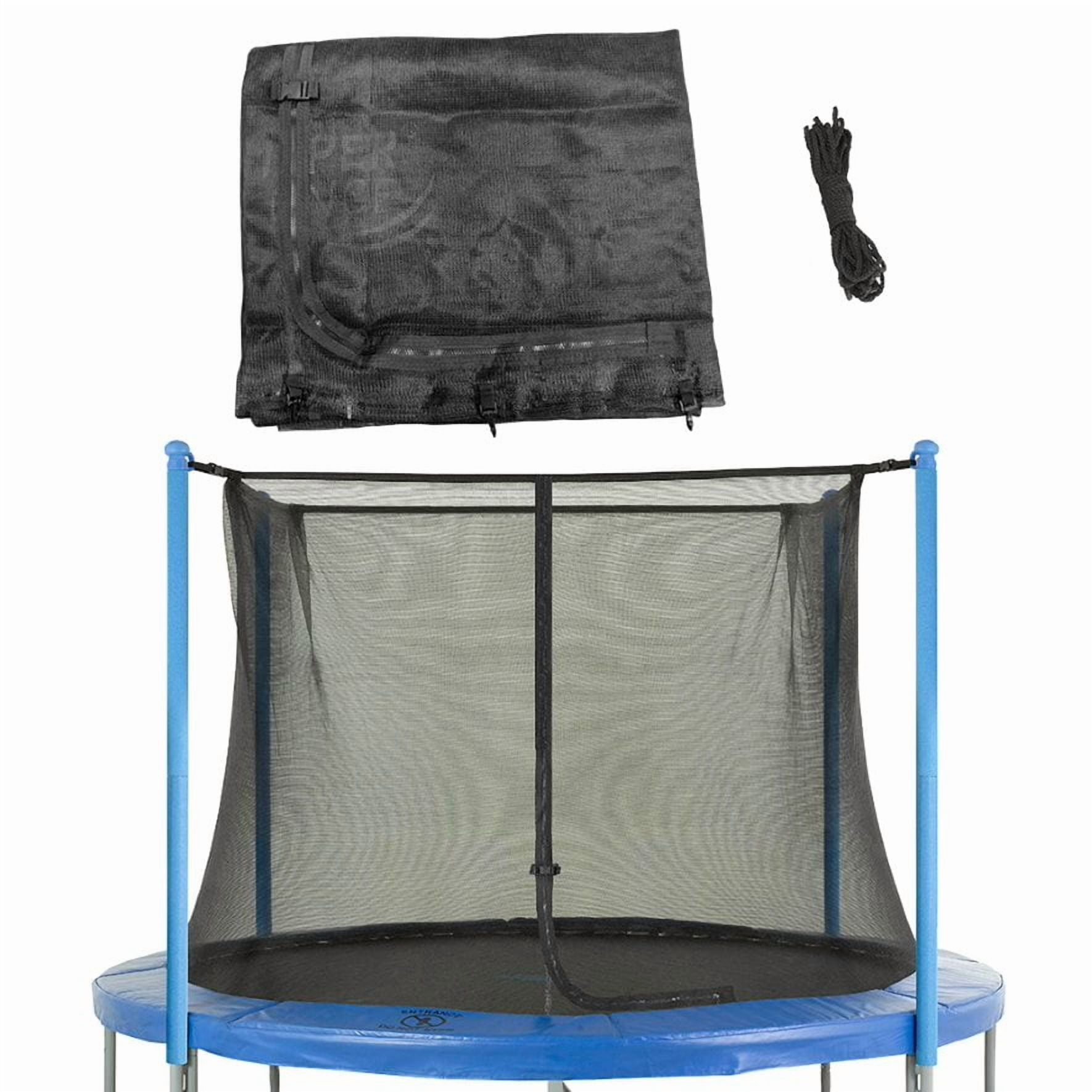 Machrus Upper Bounce Trampoline Safety Enclosure Net  Fits 8 FT Round Frame  Using 4 Poles (or 2 Arches) - Adjustable Straps- Net Only