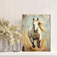 thumbnail image 2 of Qisvanset Framed Canvas Wall Art, 12x16 Inch White Horse Oil Painting Equestrian Home Decor, 2 of 5