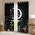 thumbnail image 3 of Erosebridal Hippie Moon Print Curtains and Drapes (52x84), Botanical Plants Flower 30%-50% Blackout Curtains for Bedroom, 3 of 6