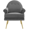 thumbnail image 5 of Modway Revive Tufted Button Performance Velvet Accent Armchair in Gray, 5 of 6