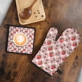 thumbnail image 5 of Pink Cow Strawberry Hat Pattern Kitchen Oven Mitt and Pot Holder Sets 2 Pcs for Baking, Cooking and Grilling, Heat Resistant Up To 392 °F, 5 of 7