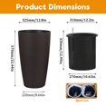 thumbnail image 5 of S-HOME Rounded Planter 22" High in Faux Rattan Design 2-Pack with Automatic Watering System for Indoor or Outdoor Use, 5 of 10
