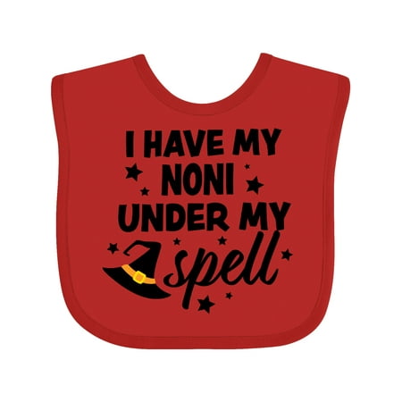 

Inktastic I Have My Noni Under My Spell with Cute Witch Hat Gift Baby Boy or Baby Girl Bib