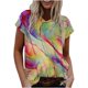 thumbnail image 1 of Blusa holgada de manga corta con cuello en V y estampado a la moda para mujer Pompotops hkajfhjk464250, 1 of 8
