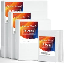 Shuttle Art Painting Canvas Panel, 36 Multi Pack, 5x7, 8x10, 9x12, 11x14 inch (9 PCS of Each), 100% Cotton Art Canvas Board White, Blank Canvas for Kids Adults for Acrylic Oil Painting