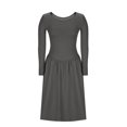 thumbnail image 5 of Tdoqot Womens Cocktail Party Dresses- Slim Fit Soft Square Neck Fall Long Sleeve Formal Maxi Dress Gray Size XL, 5 of 7