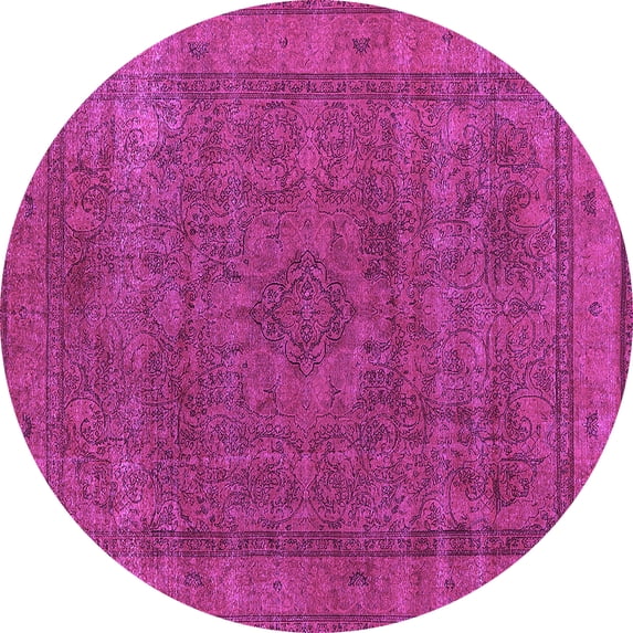 Ahgly Company Indoor Round Oriental Purple Industrial Area Rugs, 5' Round