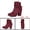 Burgundy, variant on Unique Bargains Women's Round Toe Chunky Heel Zip Heeled Boots Ankle Booties Nude 10