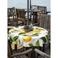 thumbnail image 2 of Outdoor Tablecloth with Umbrella Hole Zipper White Flowers Round Tablecloth 54" Waterproof Outside Table Cloth Countryside Lemon Fruit Garden Patio Table Cover Tablecloths for Picnic Party, 2 of 8