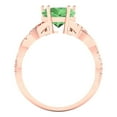thumbnail image 4 of 2.1ct Heart Cut Green Crystal 14k Pink Rose Gold Engraving Statement Bridal Wedding Designer Ring Size 10, 4 of 5