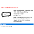 thumbnail image 2 of Radio Installation Kit - Compatible with 1995 - 2000 Chrysler Sebring 1996 1997 1998 1999, 2 of 2