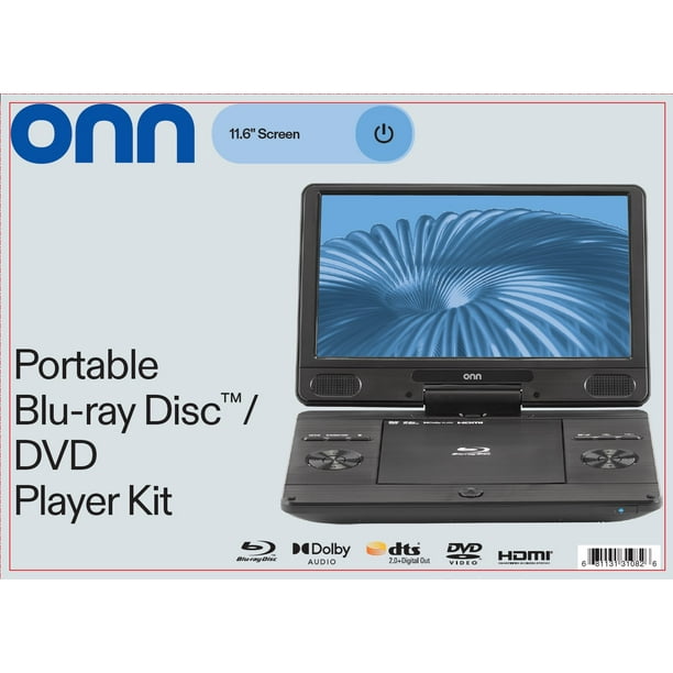 Onn. Portable Blu-Ray Disc/DVD Player with High Definition