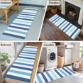 thumbnail image 6 of Geometric Stripe Runner Rug 2x6 FT,Non Slip Hallway Carpet,Ombre Farmhouse Blue Vertical Striped Washable Soft Floor Carpet Non-Shedding Throw Runner Carpet Long Rug for Entryway Kitchen Bedside, 6 of 9