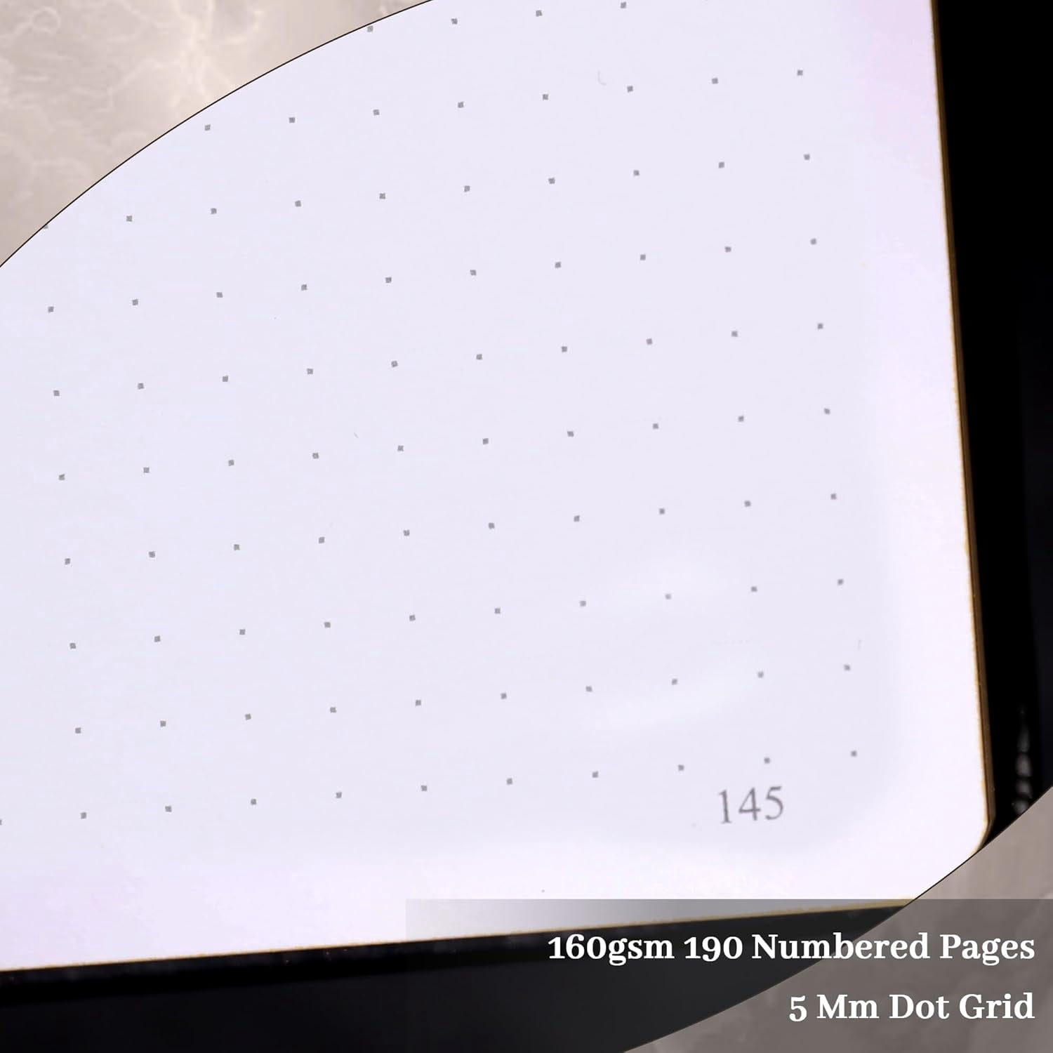Dot Journal Hardcover A5 College Ruled Notebook 316 Numbered Pages for Writing