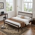 thumbnail image 3 of Leumius Traditional Style King Size Bed with Headboard and Footboard, Pinewood Bed with Strengthened Bed Frame for Teens Adults Brown, 3 of 9