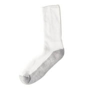 Boys Athletic White Color Crew Socks with Grey Color Foot. Size(8-9) Ages 7-9 Years. *12 Pairs Pack*